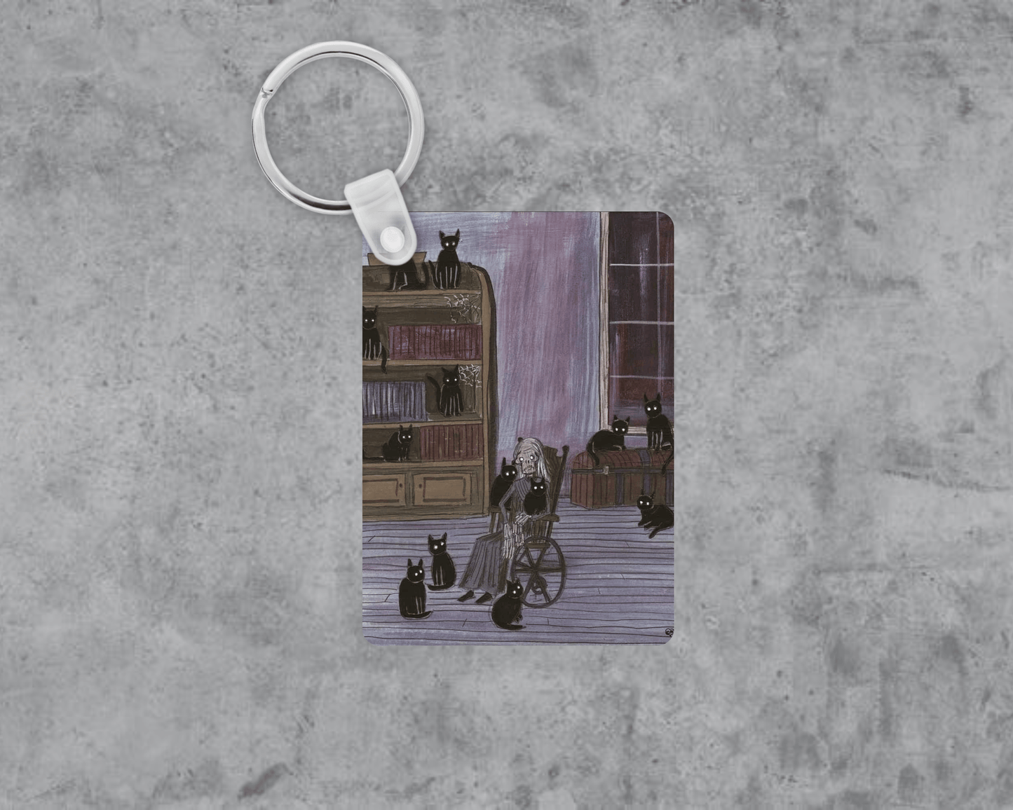 Old Cat Lady Acrylic Keychain | Double-Sided 1.6" x 2.4"