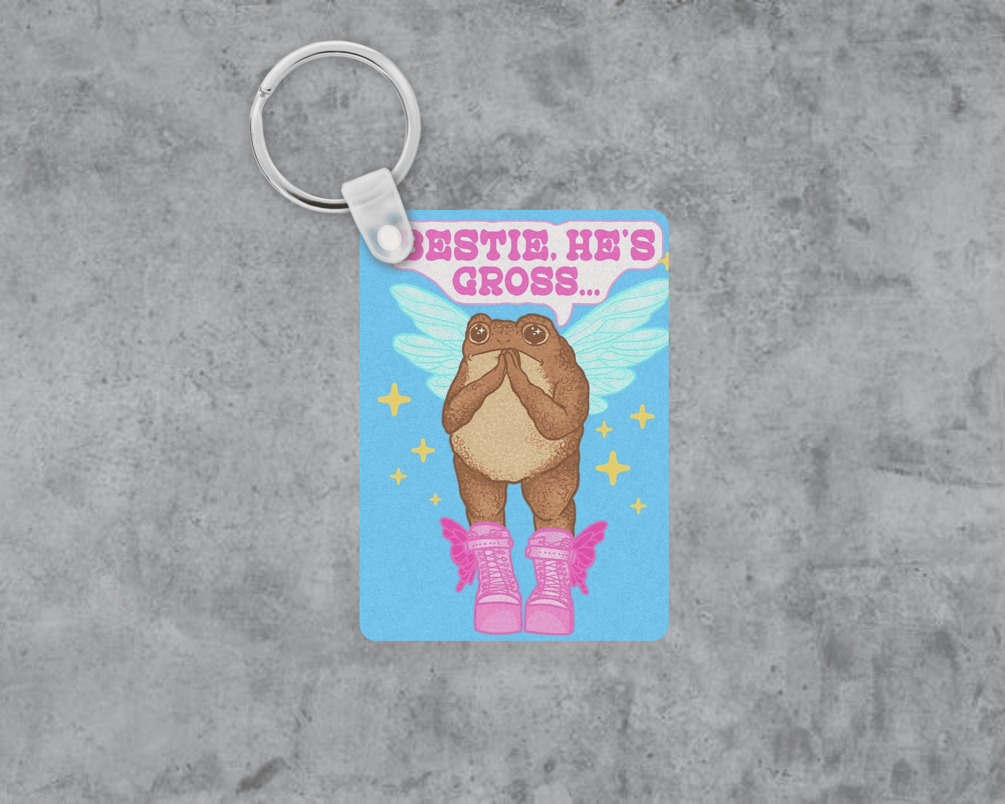 Bestie He's Gross Acrylic Keychain | Double-Sided 1.6" x 2.4"
