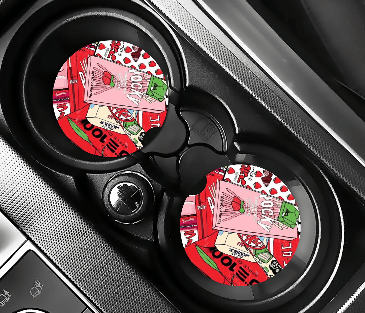 Asian Snacks Car Coasters | 2.75" Absorbent Set of 2