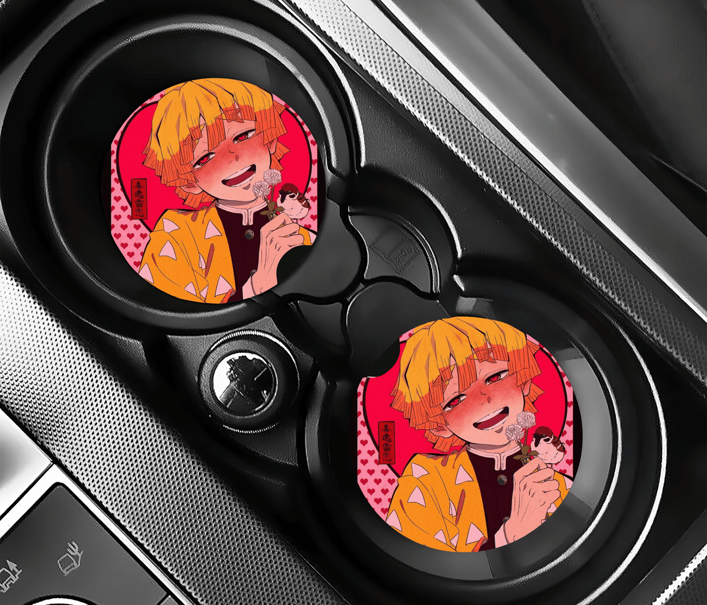 Pirate Anime Coquette Car Coasters | 2.75" Absorbent Set of 2