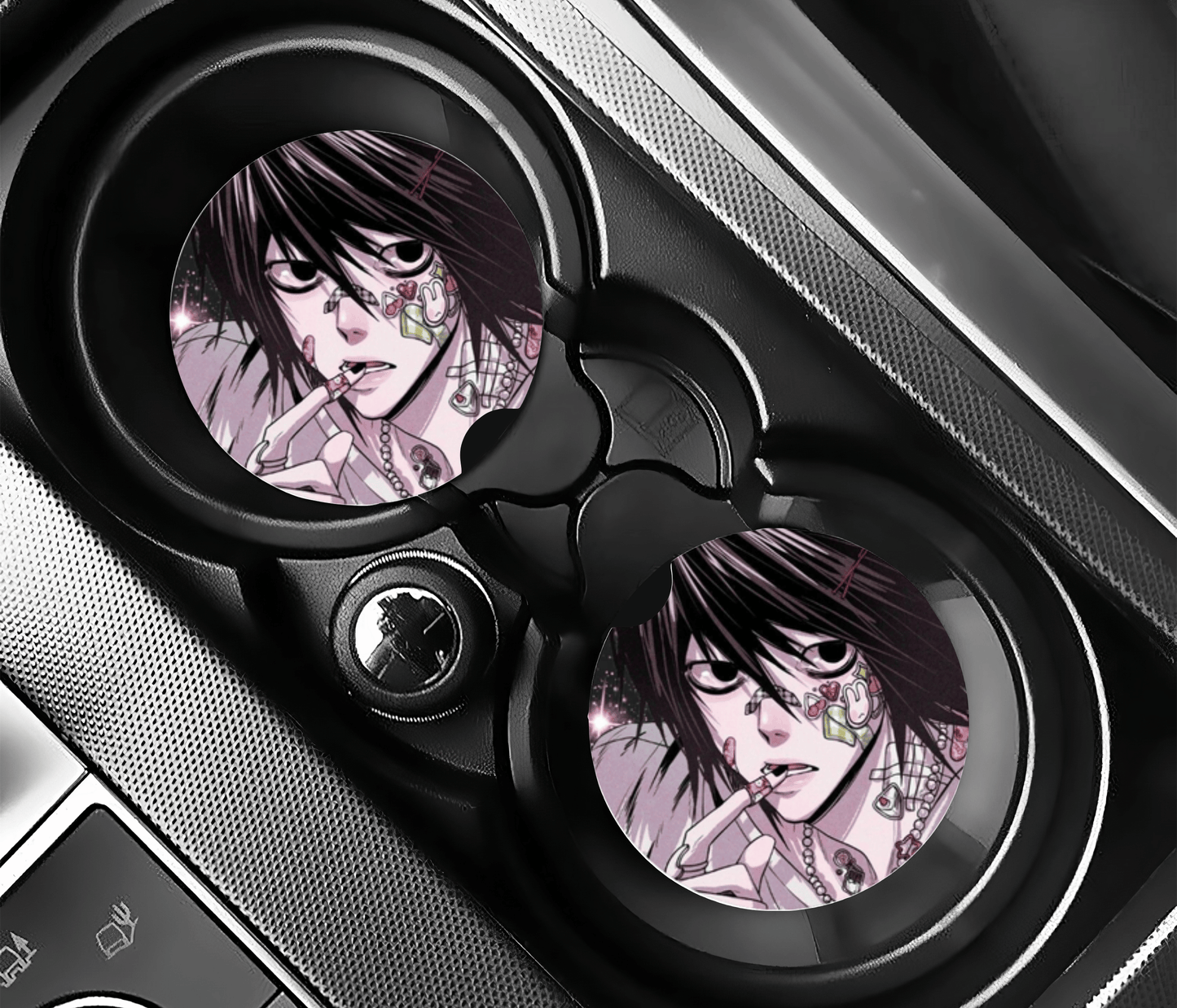 Anime y2k Death Car Coasters | 2.75" Absorbent Set of 2