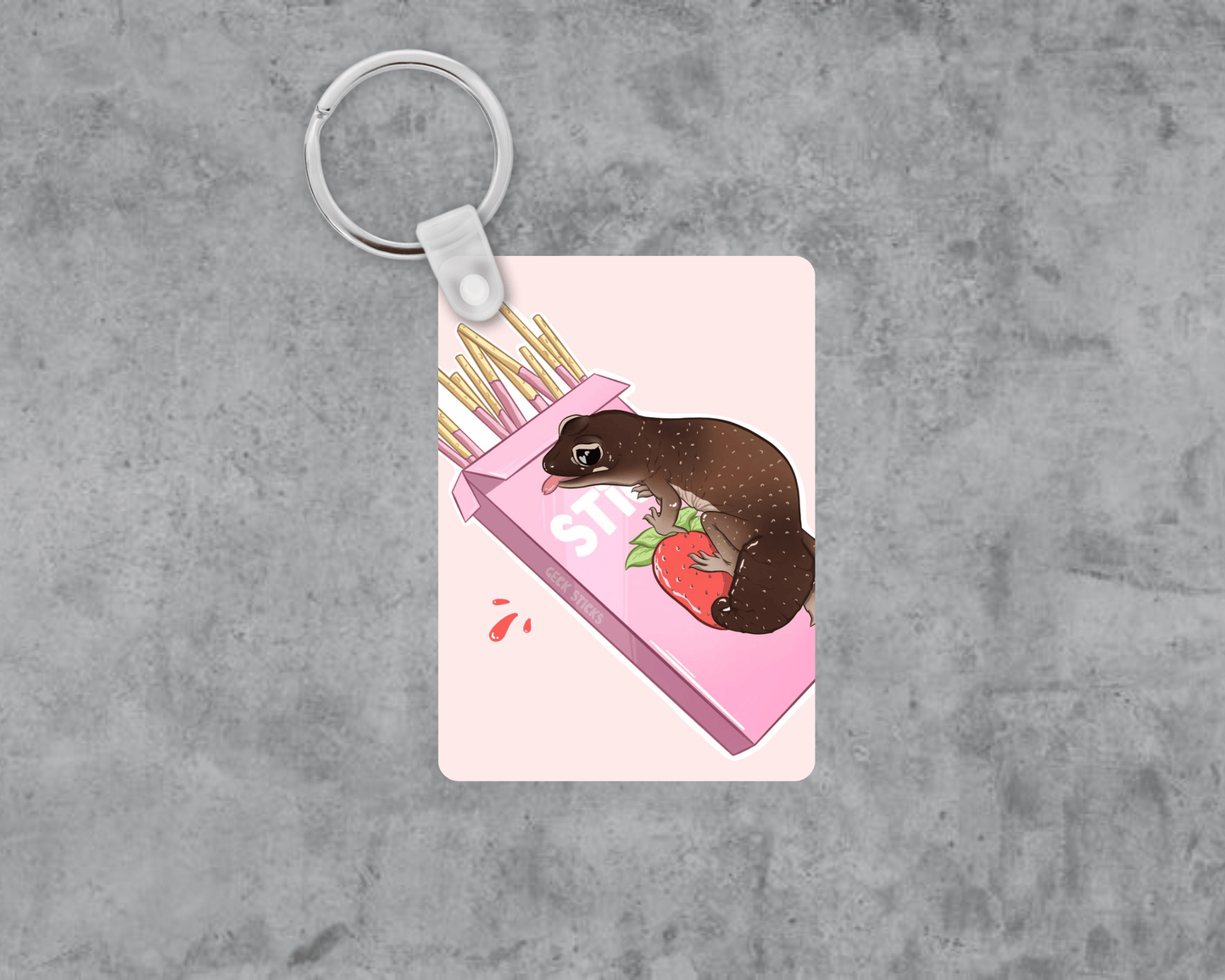 Gecko Sticks Acrylic Keychain | Double-Sided 1.6" x 2.4"