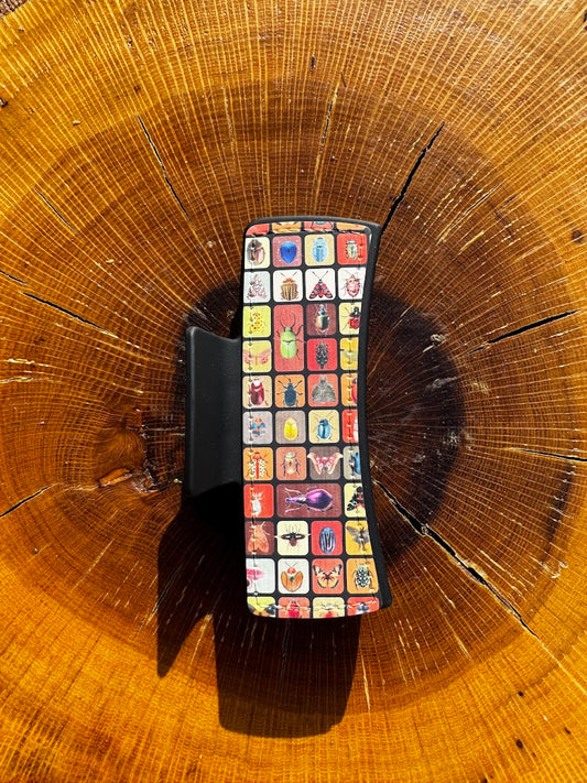 Bug Grid Collage Claw Clip | 4" Double-Sided Hair Clip