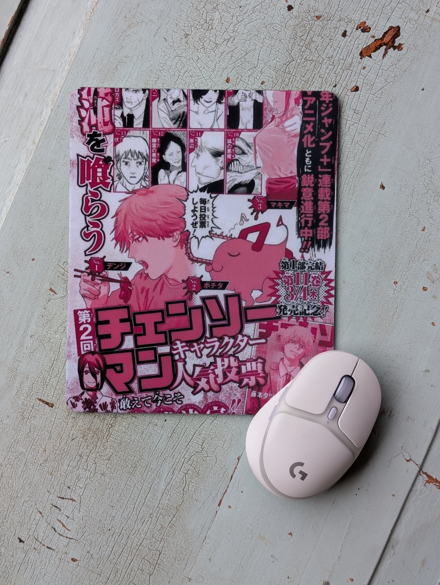 Pink Chainsaw Anime Mouse Pad – Smooth Non-Slip Desk Mouse Pad (8.5 x 7.1 in)