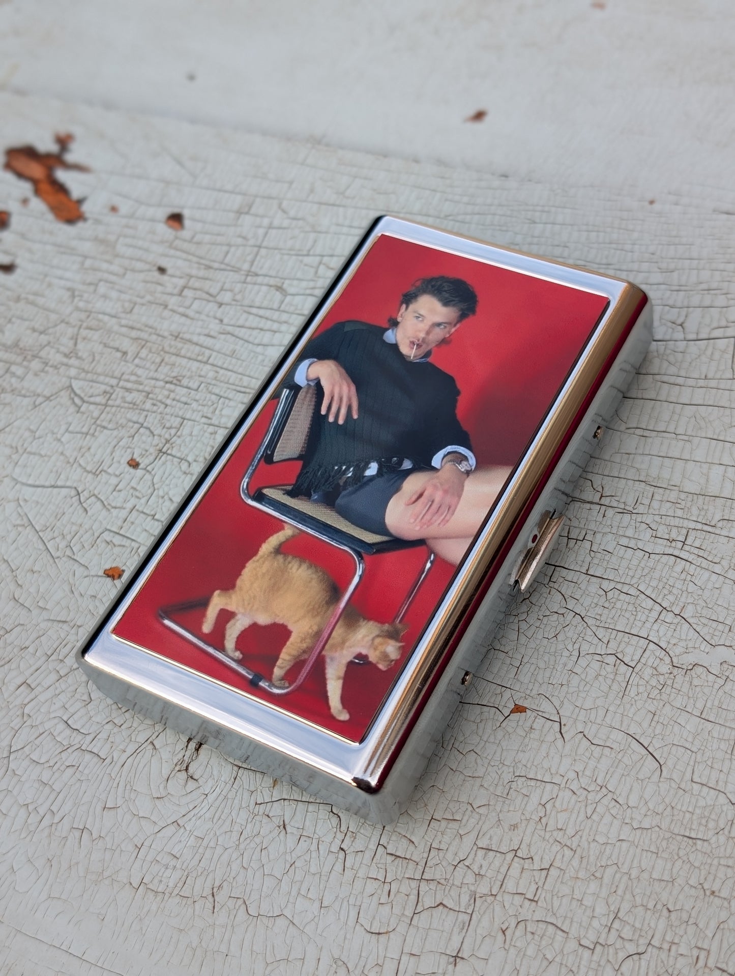 Connor S. Metal Cigarette Case | Dual-Panel Spring Clip Holder