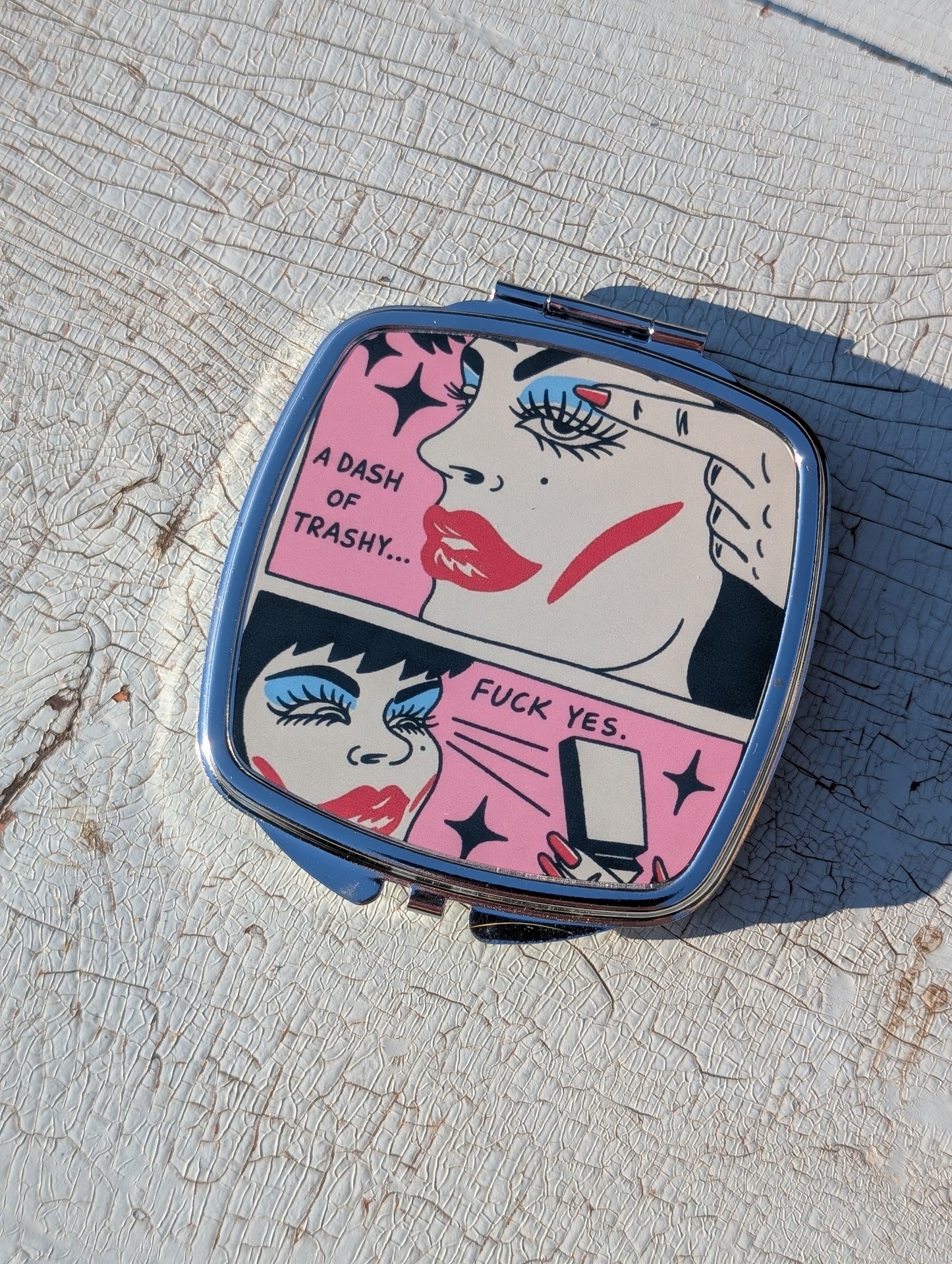 Trashy Makeup Compact Mirror | 2.5" Metal Pocket Mirror