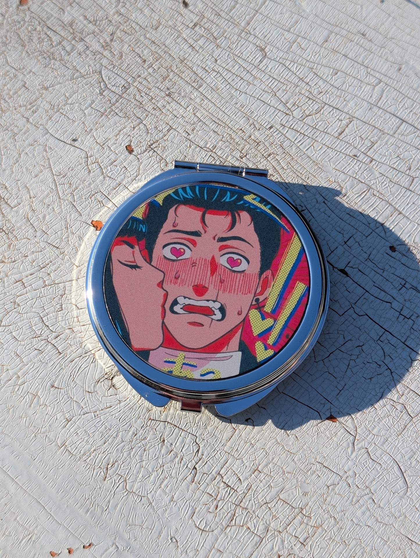Anime Kiss Compact Mirror | 2.5" Metal Pocket Mirror