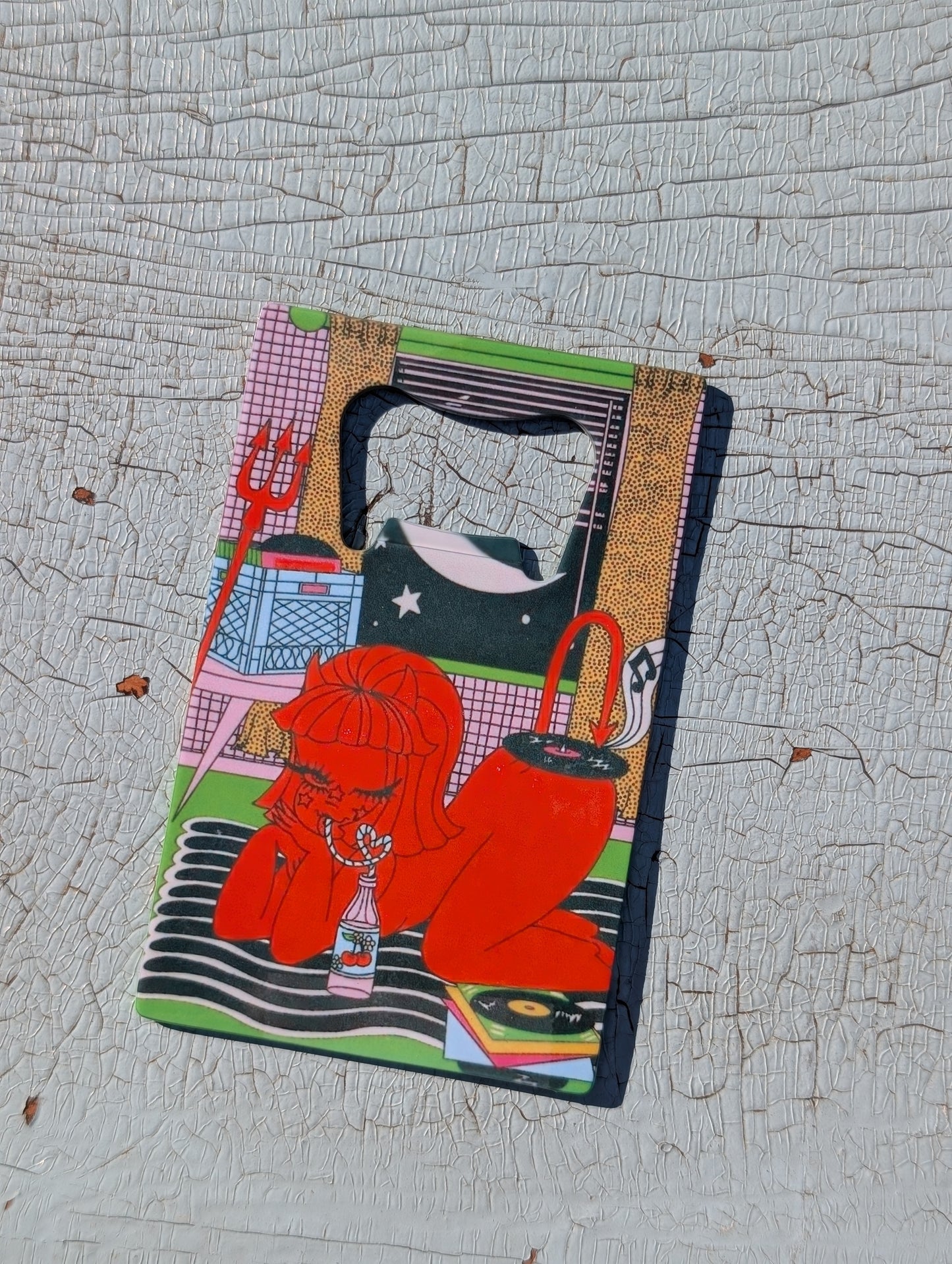 Indie Record Art Wallet Bottle Opener | Stainless Steel Card Bottle Opener