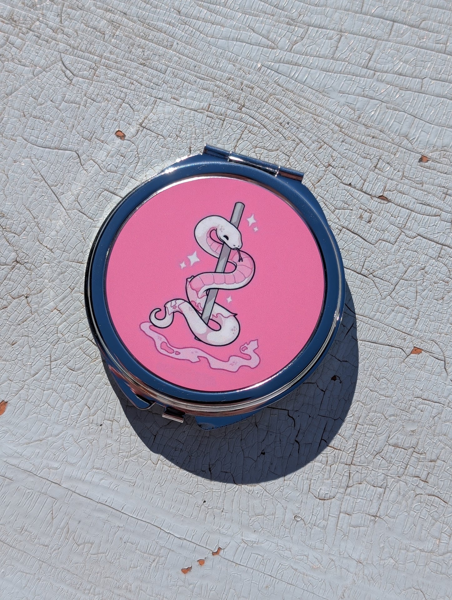 Stripin' Snake Compact Mirror | 2.5" Metal Pocket Mirror