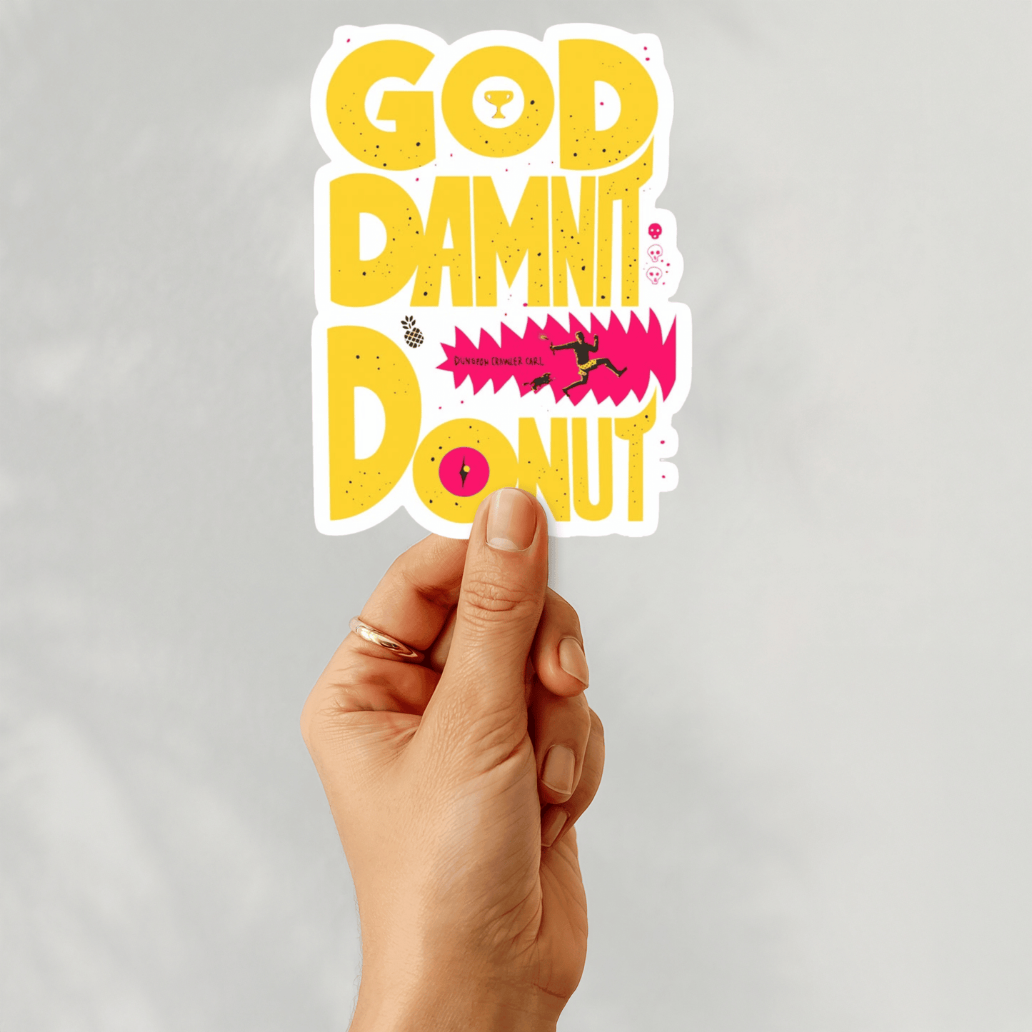 God Damn It Donut Dungeon Crawler Carl Comic Style 3" Vinyl Sticker