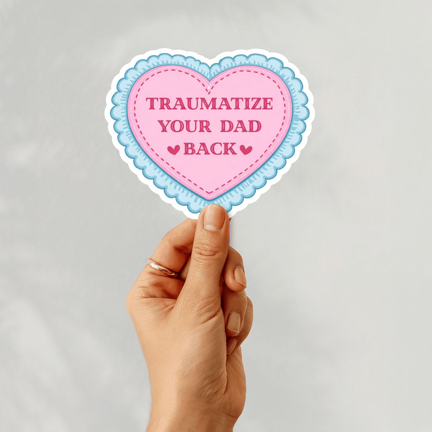 Traumatize Your Dad Back Coquette 3" Vinyl Sticker
