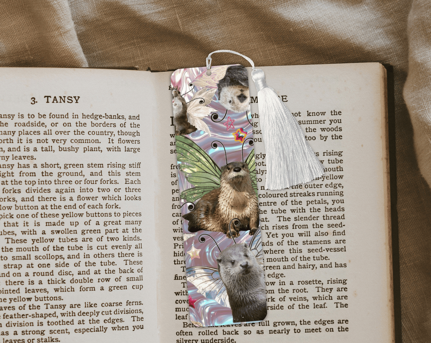 Fairy Otter Aluminum Bookmark | Double-Sided 2x6 Metal Bookmark