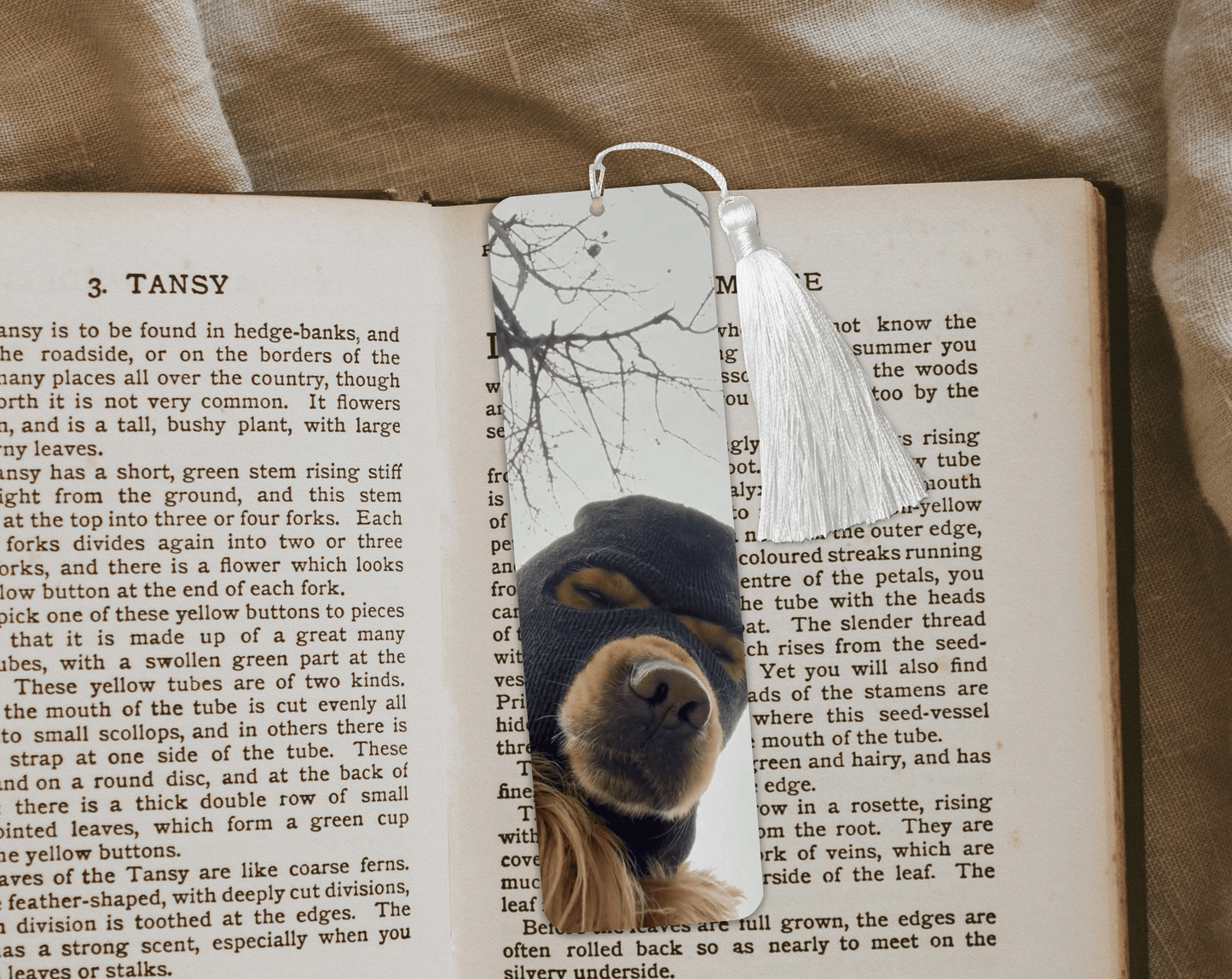 Thug Golden Retriever Aluminum Bookmark | Double-Sided 2x6 Metal Bookmark