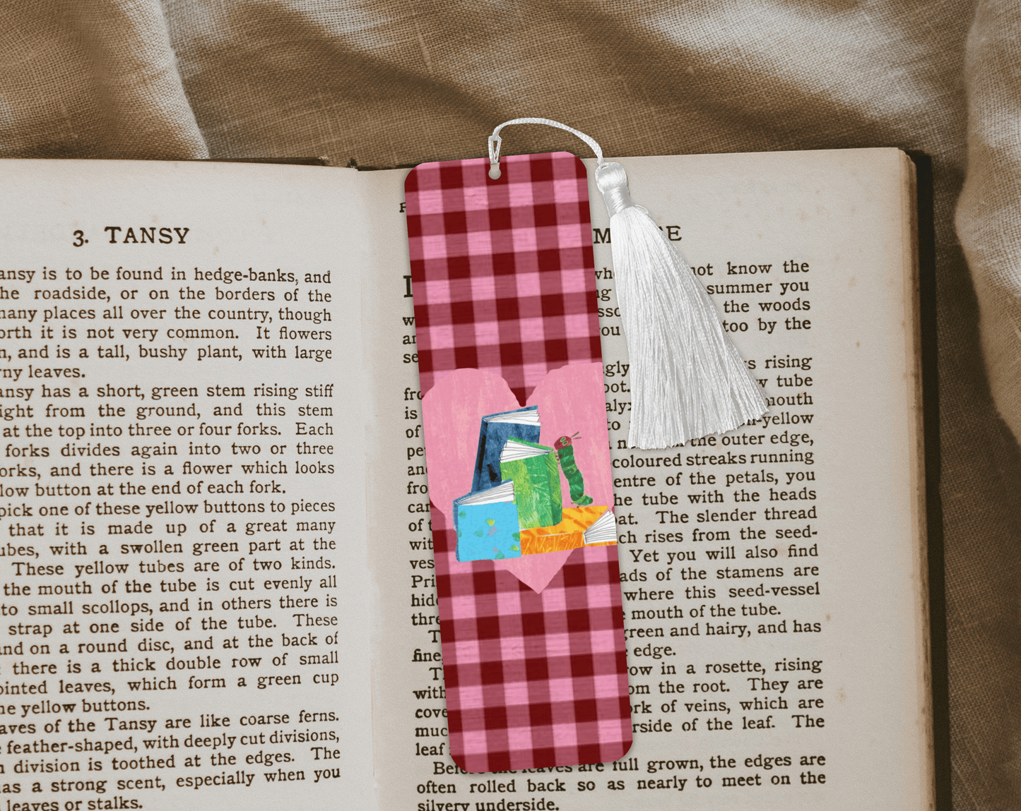 Reading Caterpillar Aluminum Bookmark | Double-Sided 2x6 Metal Bookmark
