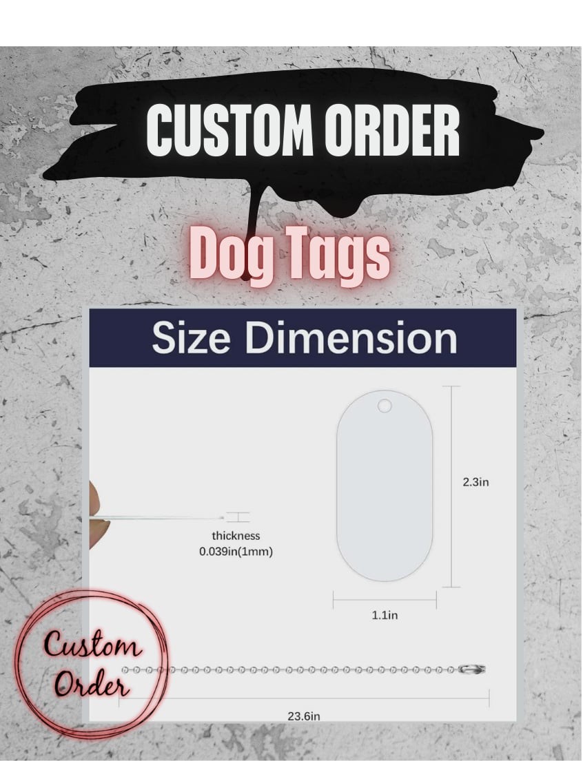 Custom Photo Dog Tag Necklace | Double-Sided Personalized Military Tag (Single or Double Tag)