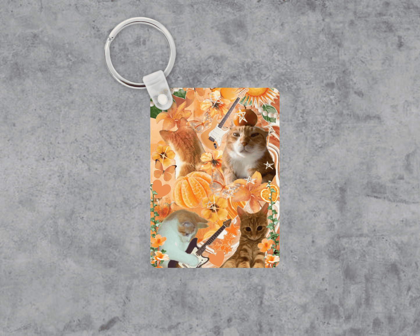 Orange Cat Acrylic Keychain | Double-Sided 1.6" x 2.4"