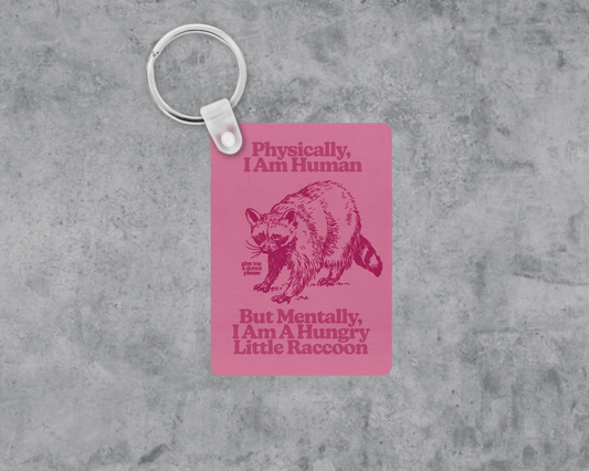 Hungry Little Raccoon Acrylic Keychain | Double-Sided 1.6" x 2.4"