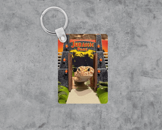 Gecko Jurassic Park Acrylic Keychain | Double-Sided 1.6" x 2.4"