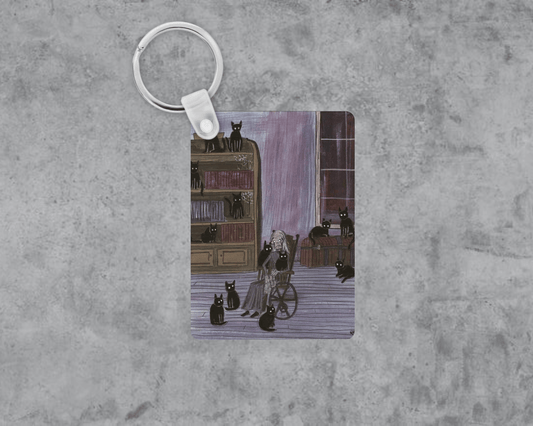 Old Cat Lady Acrylic Keychain | Double-Sided 1.6" x 2.4"