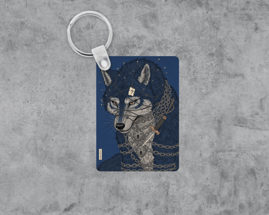 Chained Wolf Acrylic Keychain | Double-Sided 1.6" x 2.4"