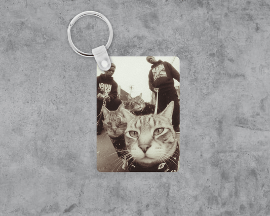 Cat Gang Acrylic Keychain | Double-Sided 1.6" x 2.4"