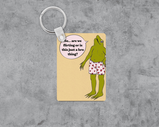 Bros Can Flirt Acrylic Keychain | Double-Sided 1.6" x 2.4"