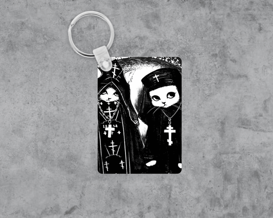 Cat Nuns Acrylic Keychain | Double-Sided 1.6" x 2.4"