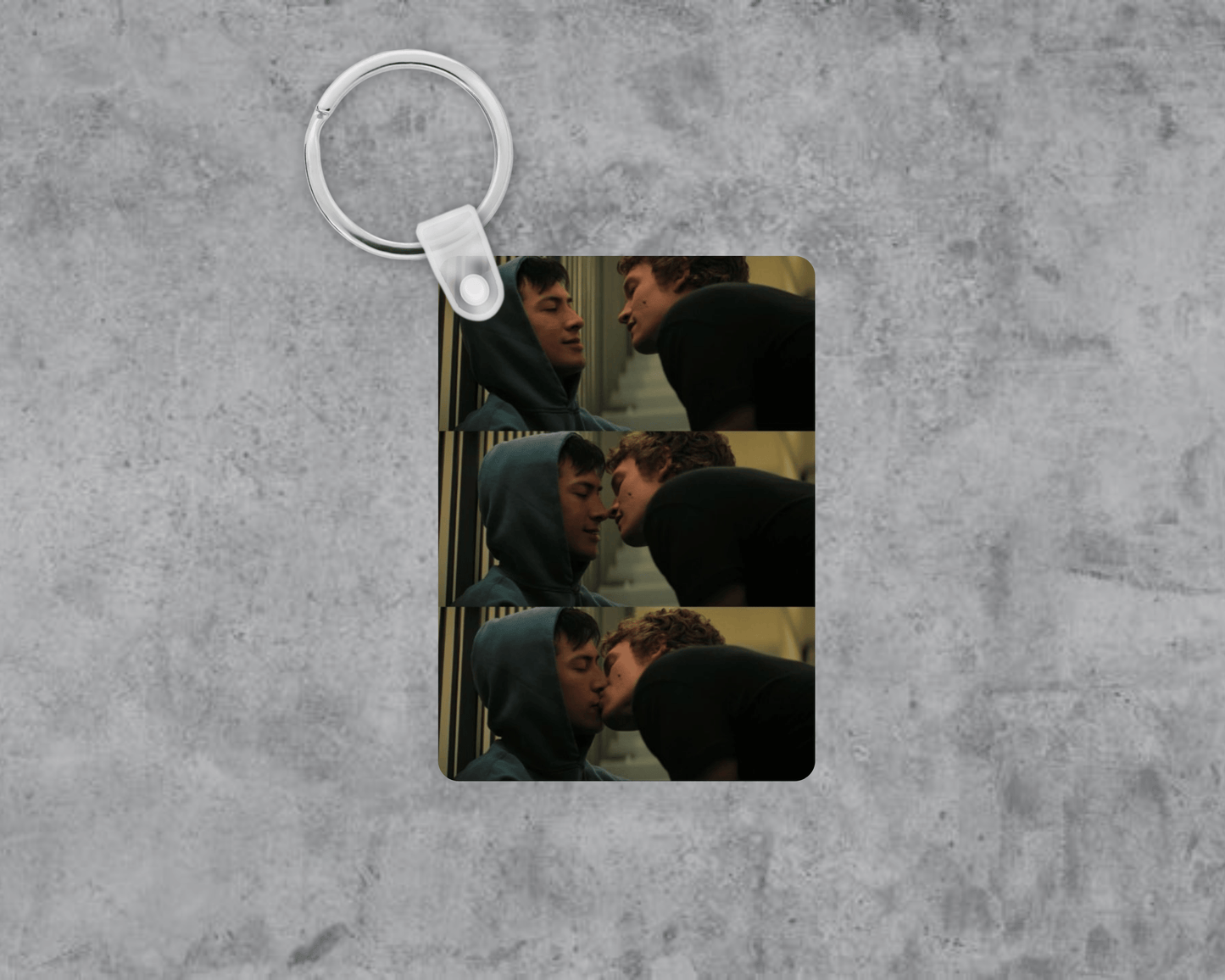 Hockey Romance Kiss Acrylic Keychain | Double-Sided 1.6" x 2.4"