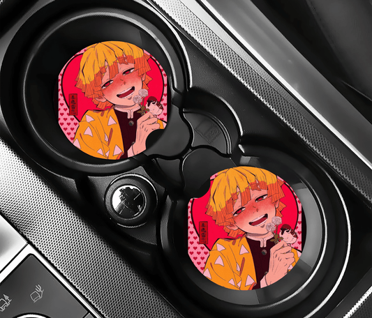 Pirate Anime Coquette Car Coasters | 2.75" Absorbent Set of 2