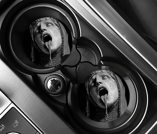 Grunge Midieval Queen Car Coasters | 2.75" Absorbent Set of 2