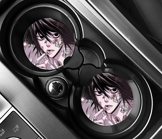 Anime y2k Death Car Coasters | 2.75" Absorbent Set of 2
