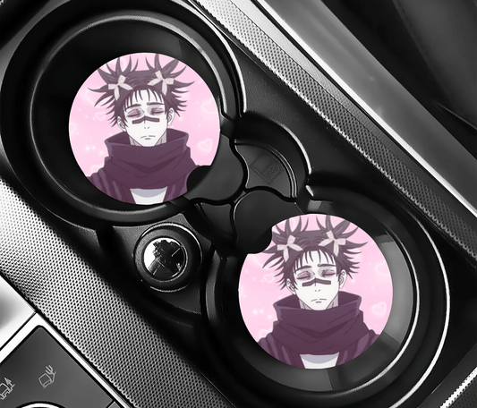 Coquette Anime Boyfriend Car Coasters | 2.75" Absorbent Set of 2