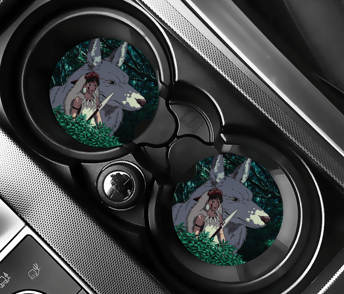 Forest Warrior Anime Car Coasters | 2.75" Absorbent Set of 2