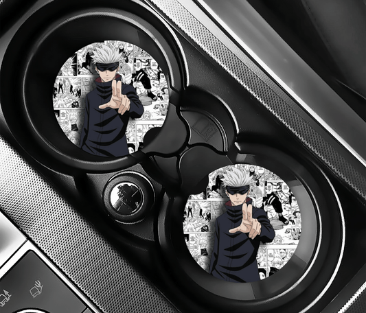 Anime Blindfold Car Coasters | 2.75" Absorbent Set of 2