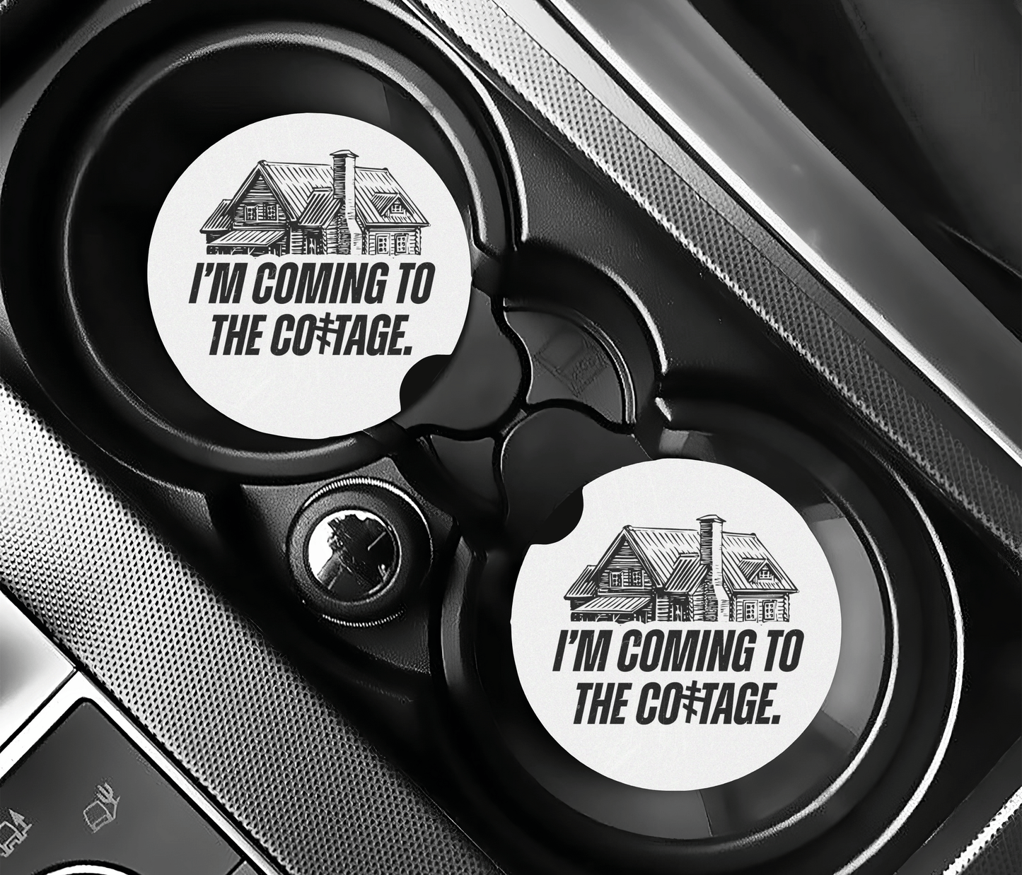 Coming to the Cottage Car Coasters | 2.75" Absorbent Set of 2