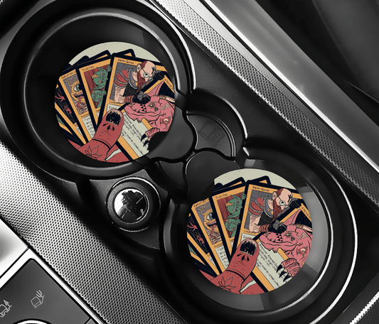 Fantasy Card Game Car Coasters | 2.75" Absorbent Set of 2