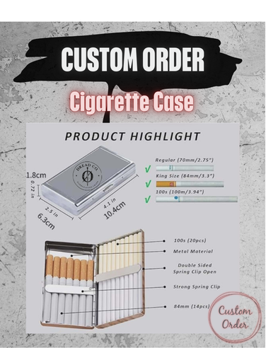 Custom Cigarette Case | Personalized Photo or Text Metal Wallet Case
