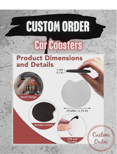 Custom Car Coasters | Personalized 2.75" Cup Holder Coasters