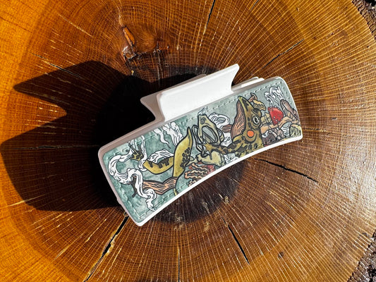 Frog Anatomy Claw Clip | 4" Double-Sided Hair Clip