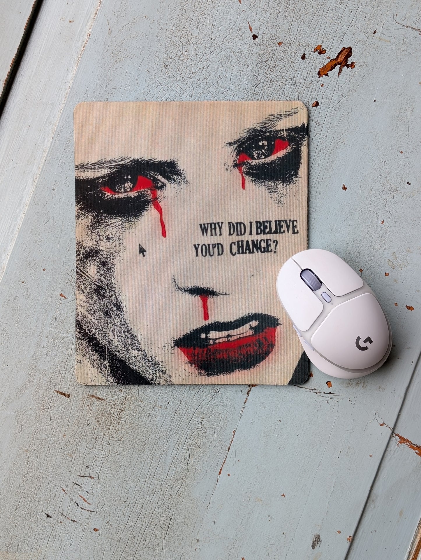 You'd Change Grunge Mouse Pad – Smooth Non-Slip Desk Mouse Pad (8.5 x 7.1 in)