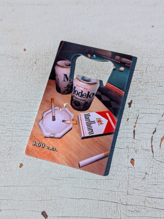 Crime Game Inspired Bar Scene Wallet Bottle Opener | Stainless Steel Card Bottle Opener