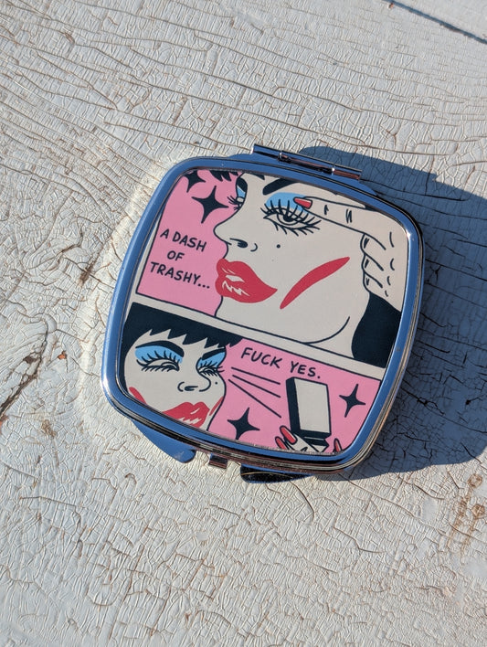 Trashy Makeup Compact Mirror | 2.5" Metal Pocket Mirror