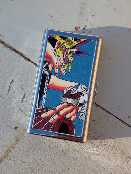 Fantasy Card Game Metal Cigarette Case | Dual-Panel Spring Clip Holder