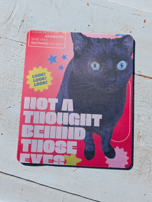 Cat No Thoughts Mouse Pad – Smooth Non-Slip Desk Mouse Pad (8.5 x 7.1 in)