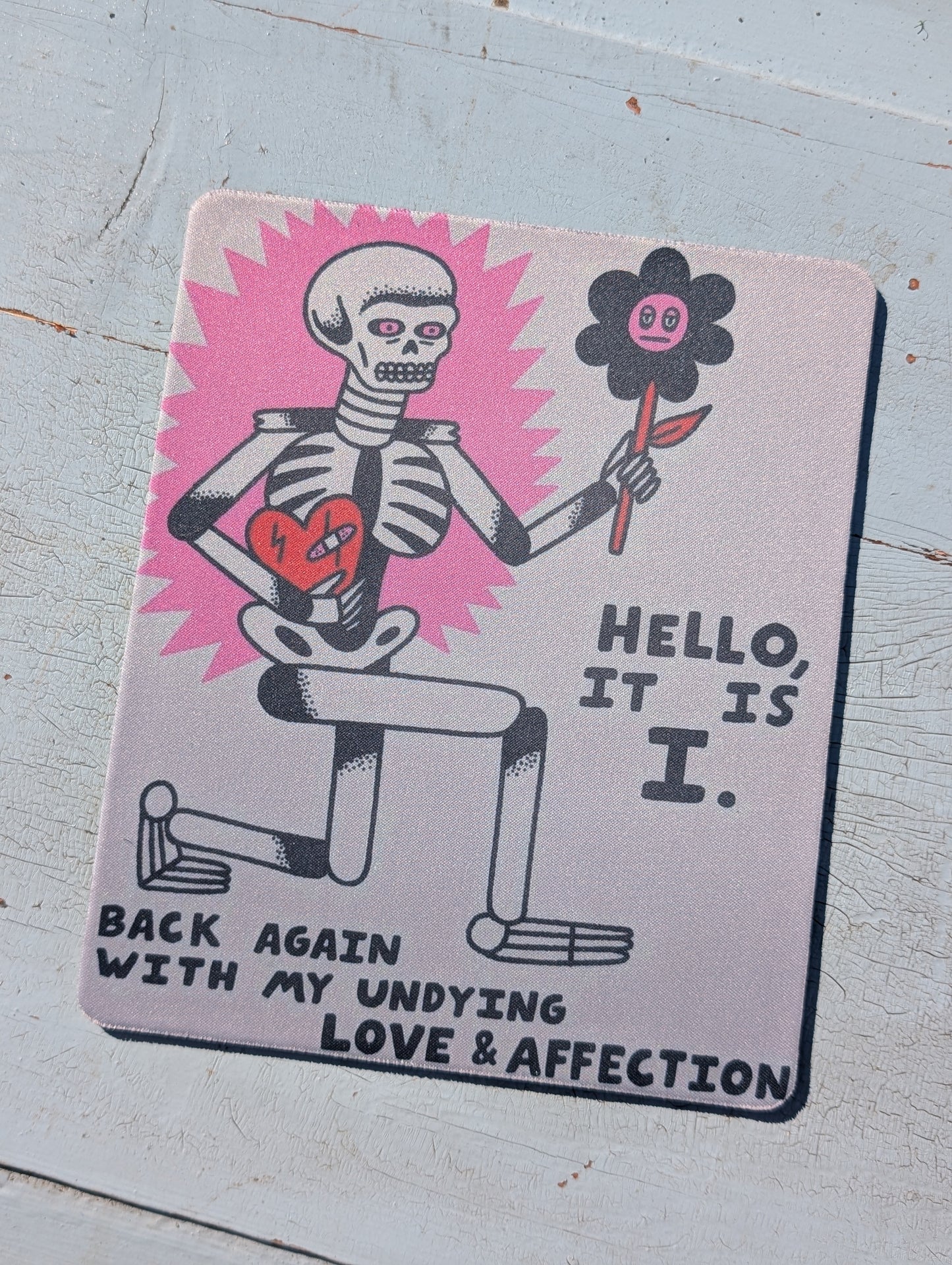 Skeleton Love Mouse Pad – Smooth Non-Slip Desk Mouse Pad (8.5 x 7.1 in)