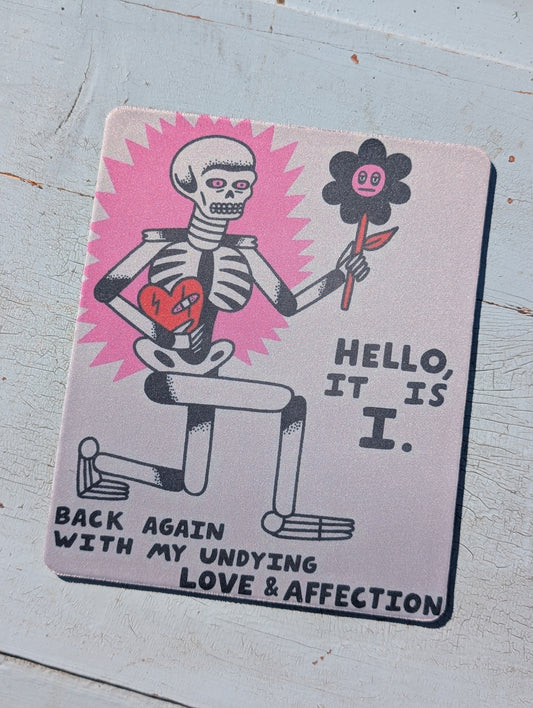 Skeleton Love Mouse Pad – Smooth Non-Slip Desk Mouse Pad (8.5 x 7.1 in)