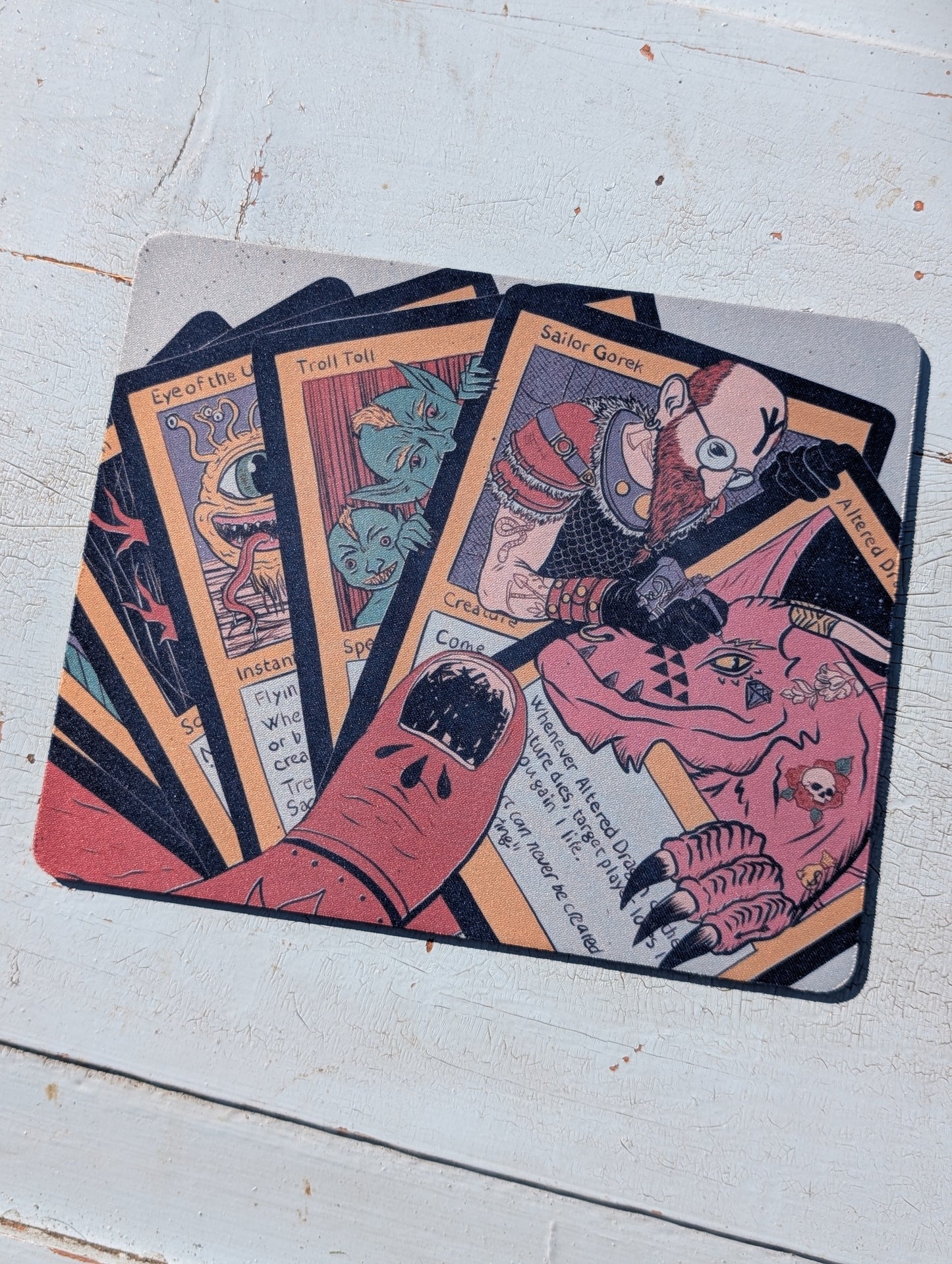 Fantasy Card Game Hand Mouse Pad – Smooth Non-Slip Desk Mouse Pad (8.5 x 7.1 in)