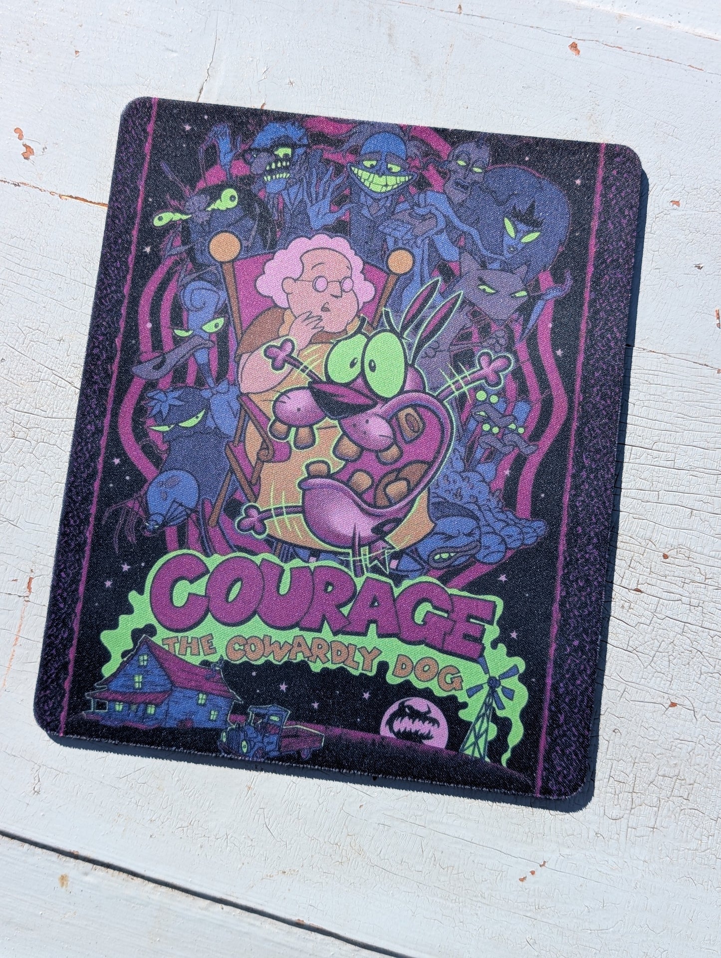 Coward Dog Cartoon Mouse Pad – Smooth Non-Slip Desk Mouse Pad (8.5 x 7.1 in)