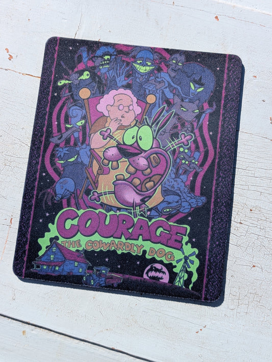 Coward Dog Cartoon Mouse Pad – Smooth Non-Slip Desk Mouse Pad (8.5 x 7.1 in)