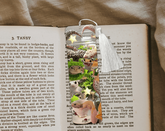 Leopard Gecko Aluminum Bookmark | Double-Sided 2x6 Metal Bookmark